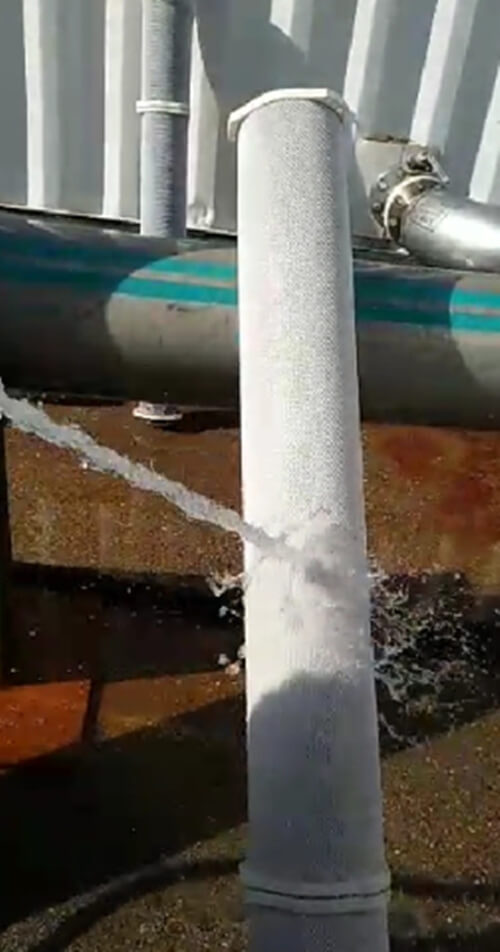 Rewash with a pressure water gun to remove big partials