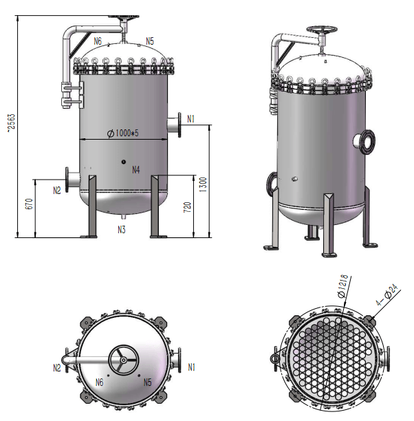 Seat plates for the cartridge filters