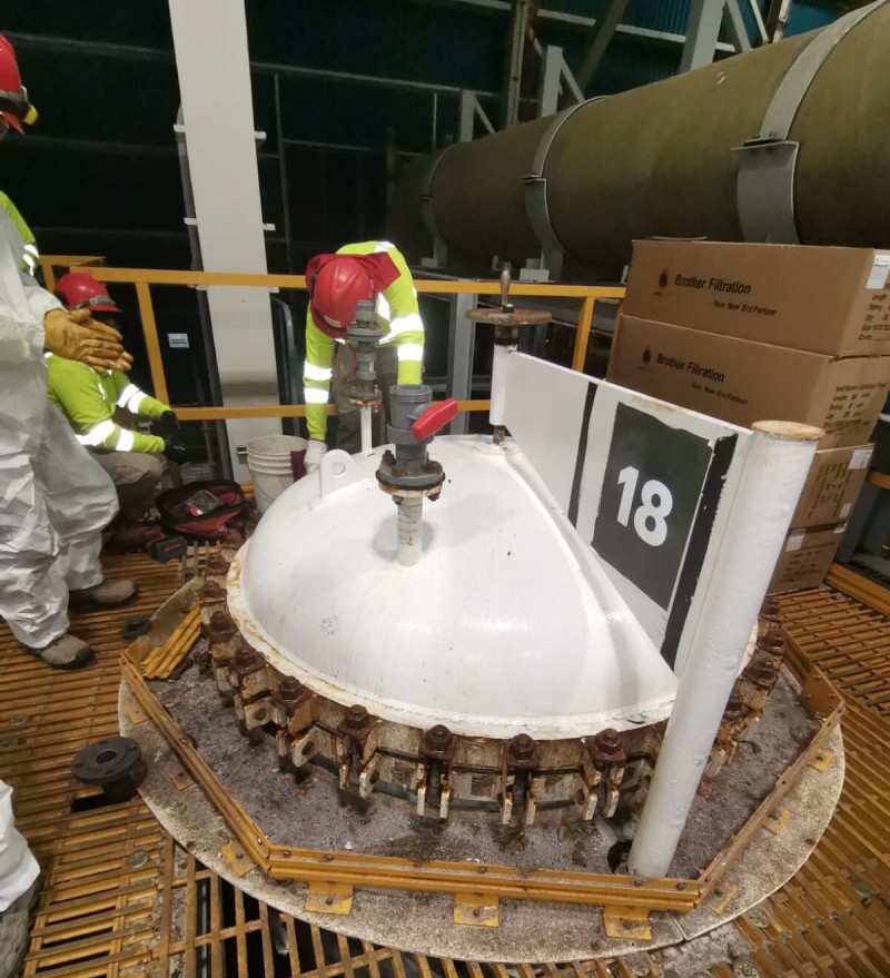 The new filter cartridges was replaced