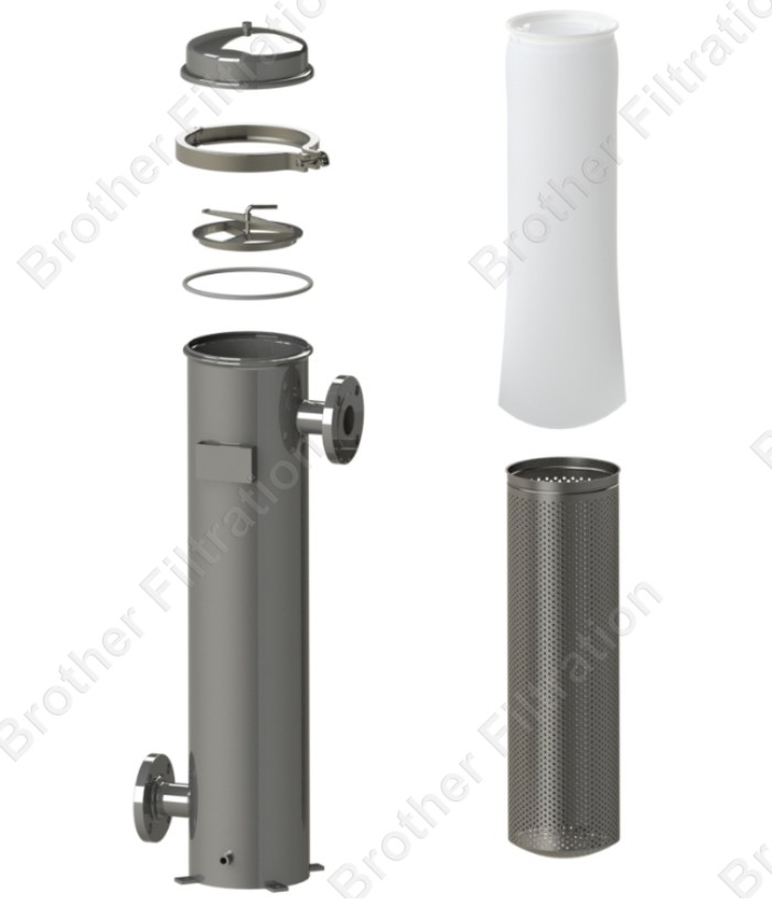 Components of bag filter housing
